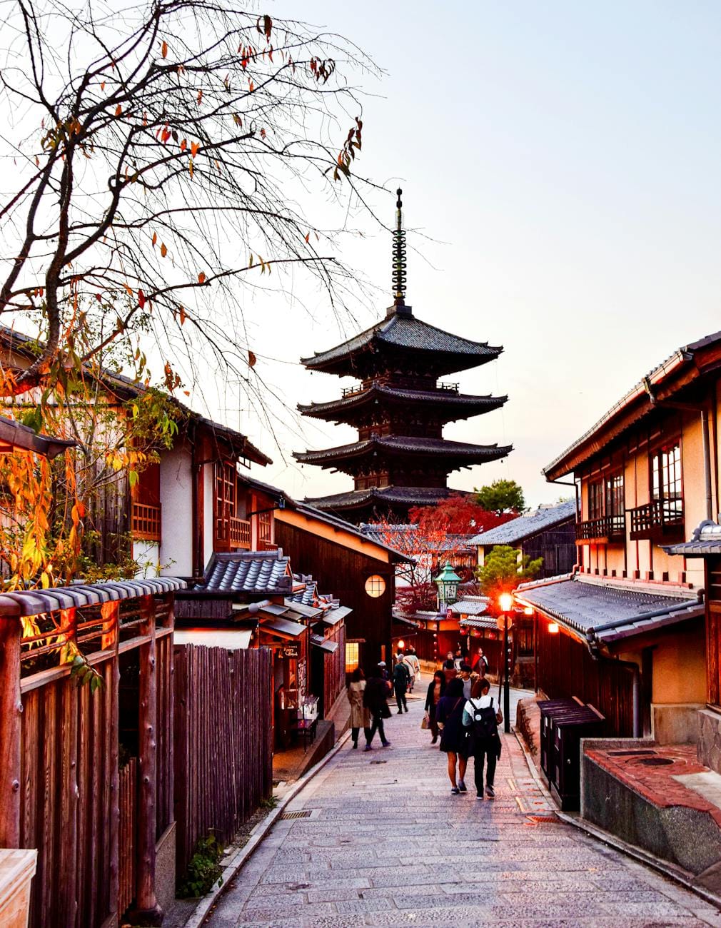 temple seen from an alley in osaka