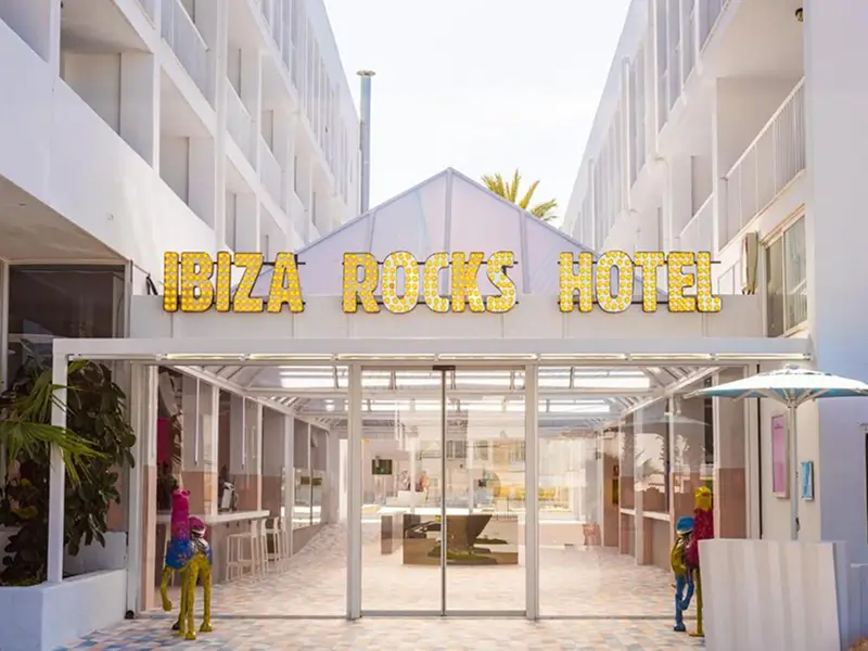 Ibiza Rocks Hotel famous pool stage and courtyard party