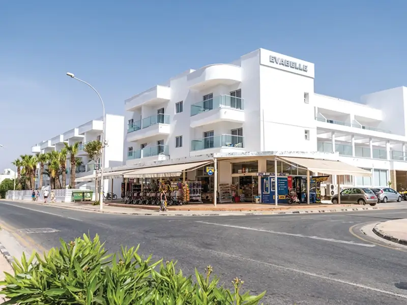 Evabelle Napa Hotel Apartments swimming pool and sun loungers