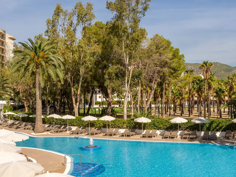 Lagoon swimming pool and sun terrace at Sol Palmanova